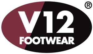 V 12 footwear logo.